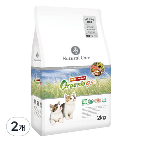 네츄럴코어 멀티프로테인 고양이 건식사료, 닭, 2kg, 2개