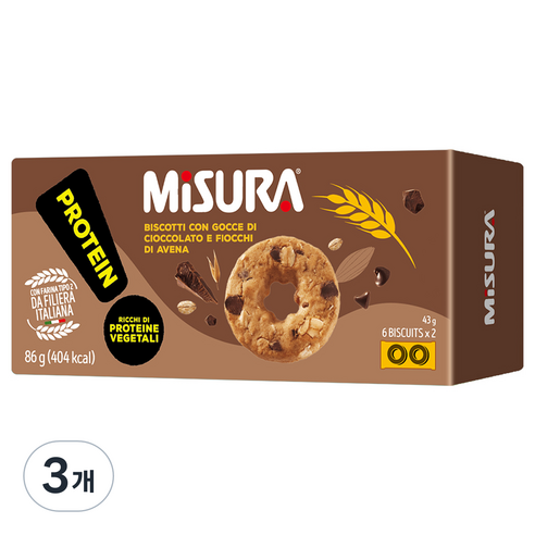 미주라 프로틴 오트밀 비스켓, 3개, 86g