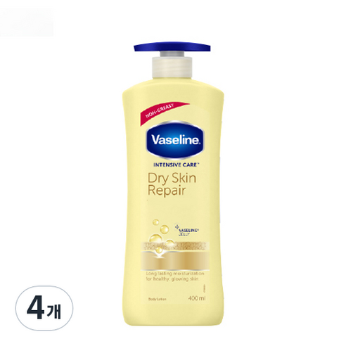바세린 드라이 스킨 리페어 바디로션, 400ml, 4개