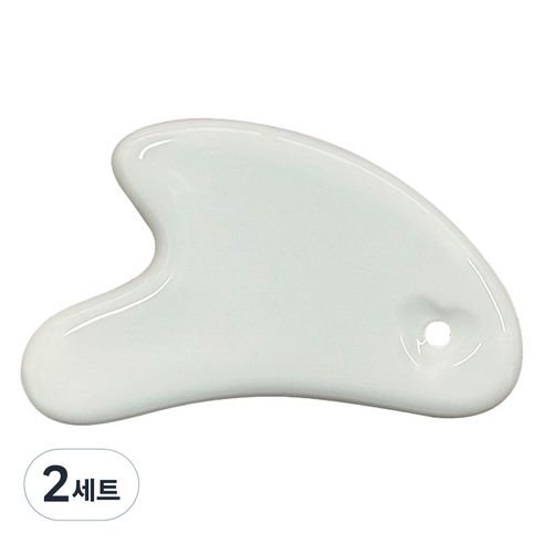 하트 괄사 마사저 + 파우치 세트, 화이트, 2세트