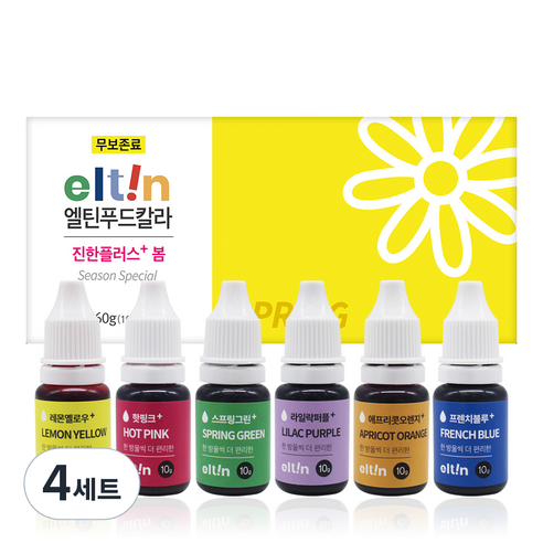엘틴 진한 플러스 봄 푸드 칼라 6종 세트 60g, 4세트