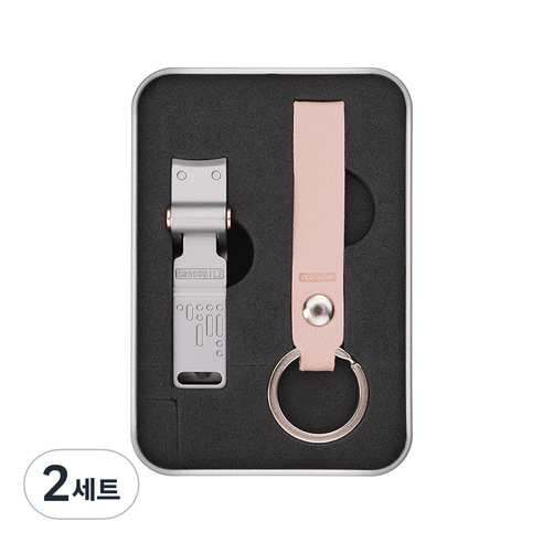 순잠 악어 크로커다일 손톱깎이 + 가죽끈 세트, 핑크(가죽끈), 2세트