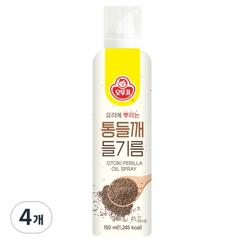 오뚜기 통들깨 들기름 스프레이, 4개, 150ml