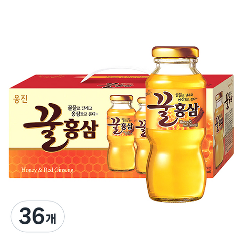 웅진 꿀 홍삼 혼합 음료, 180ml, 36개