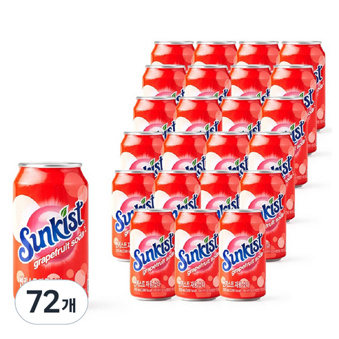 썬키스트 자몽 소다 탄산음료, 355ml, 72개