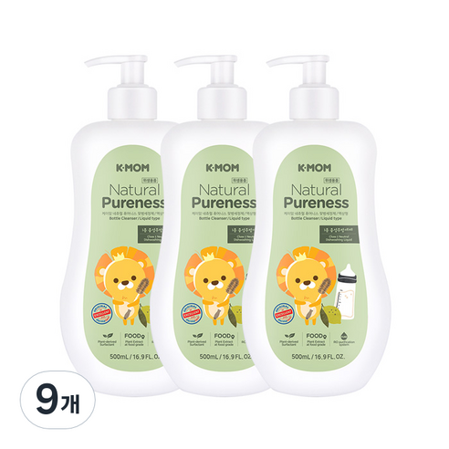 케이맘 퓨어니스 젖병세정제 액상형 용기, 500ml, 9개