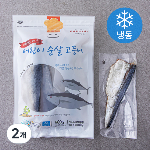 스마일쿡 어린이 순살 고등어 (냉동), 500g, 2개