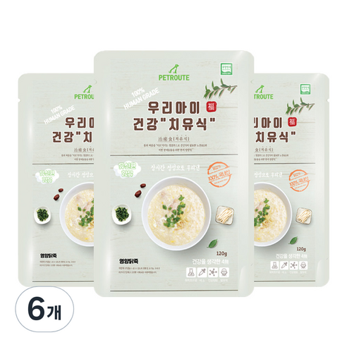 펫루트 전연령 반려동물 우리아이 치유식 영양죽, 닭, 120g, 6개