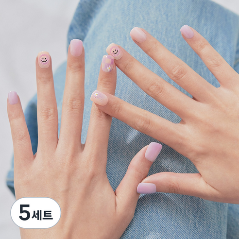 데싱디바 매직프레스 네일팁 30p 세트 숏 스퀘어, 샤이 스마일, 5개