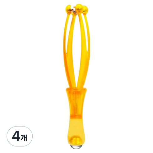손 마사지 지압봉, 4개, 오렌지