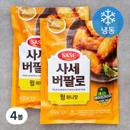 사세 버팔로 윙 허니맛 (냉동), 420g, 4봉