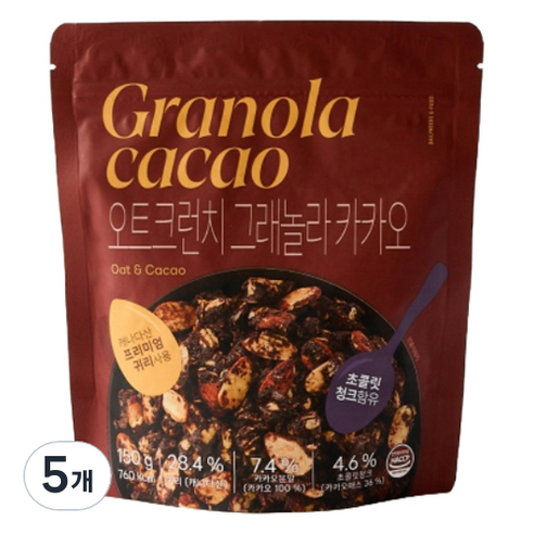 모던하우스 오트크런치 그래놀라 시리얼 카카오, 150g, 5개