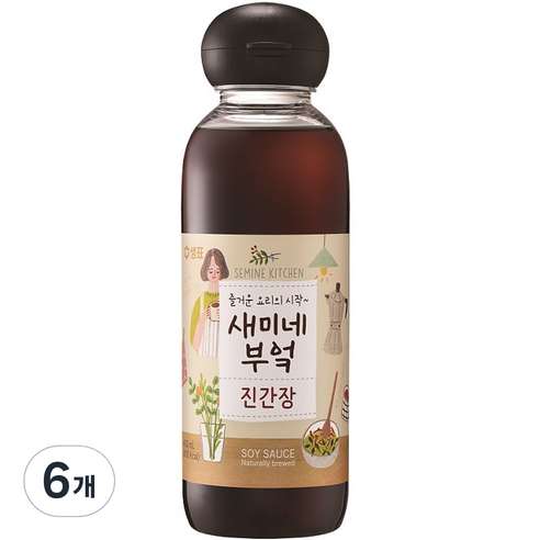 샘표 새미네부엌 진간장, 450ml, 6개