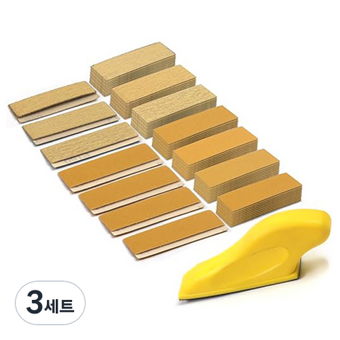 OON 미니 핸드 샌딩기 + 사포 70p 세트, 3세트