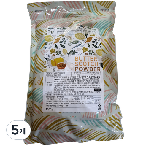 파피루 버터스카치 라떼 파우더, 1kg, 1개입, 5개