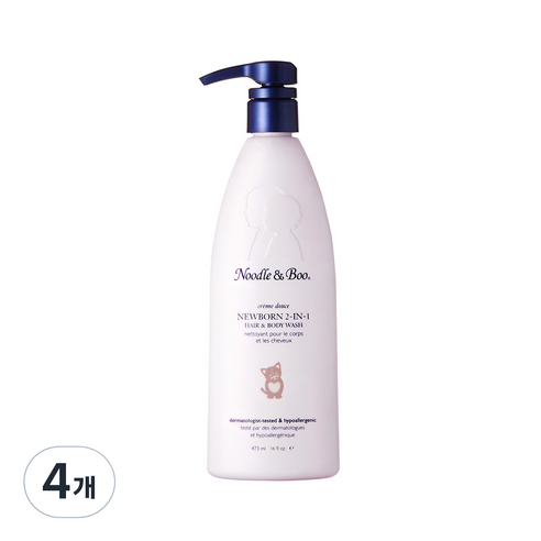 누들앤부 뉴본 2in1 헤어 & 바디워시, 473ml, 4개