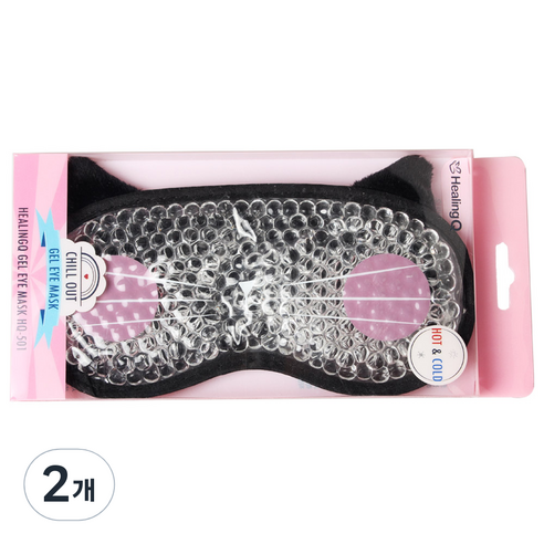 힐링큐 눈 냉온 젤안대 블랙 HQ-501, 2개, 1개입