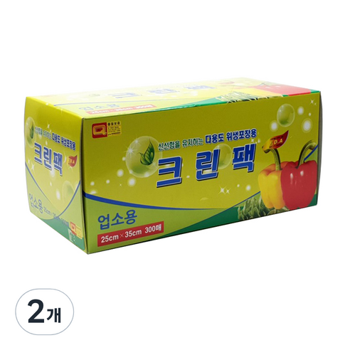 해피크린 업소용 크린팩 25 x 35 cm, 300개, 2개