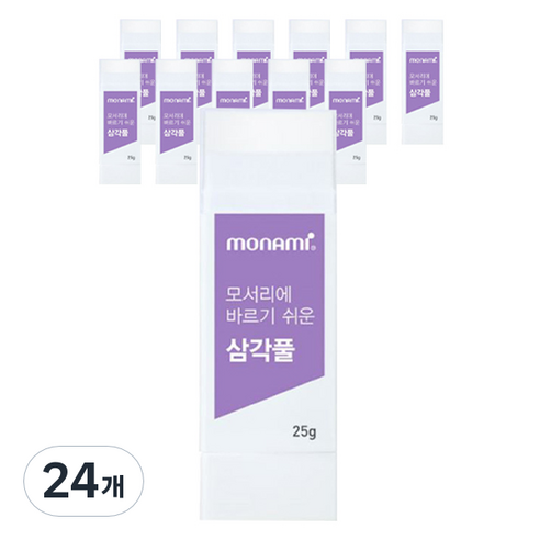 모나미 모서리에 바르기 쉬운 삼각풀, 25g, 24개