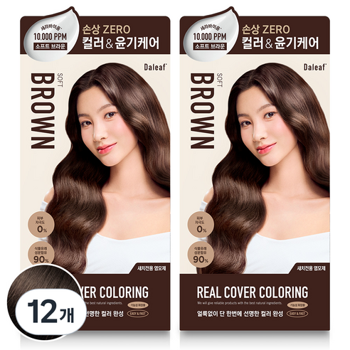 달리프 세라바이옴 리얼 커버 새치전용 염모제 120g, 소프트브라운, 12개
