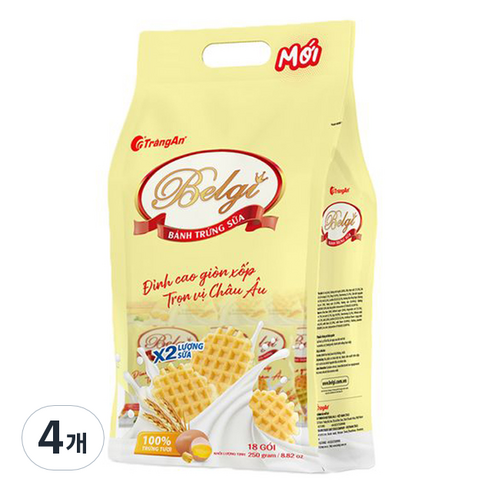 짱안 벨기 에그 버터 와플, 250g, 4개