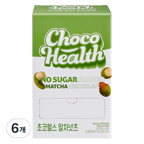 초코헬스 말차넛츠 초코볼 10p, 250g, 6개