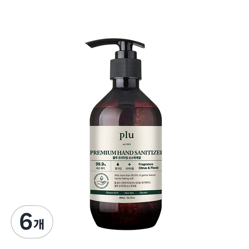 플루 프리미엄 손소독제겔, 480ml, 6개