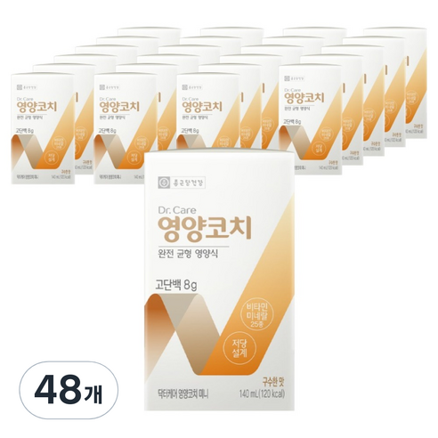 종근당건강 영양코치 미니 완전균형 환자영양식 구수한 맛, 48개, 140ml
