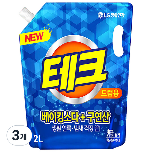 테크 베이킹구연산 액체 드럼 리필, 2L, 3개