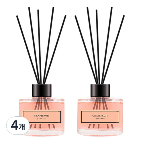 바이향 홈 디퓨저 120ml x 2p, 자몽, 4개