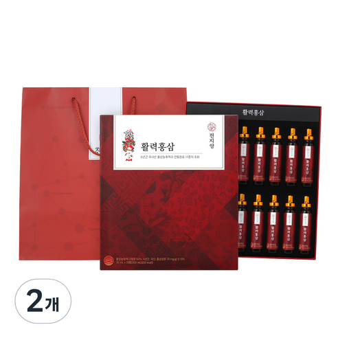 천지양 활력 홍삼 + 쇼핑백, 15병, 300ml, 2개