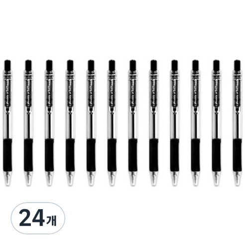 더블에이 트라이터치 볼펜 0.7mm, 블랙, 24개