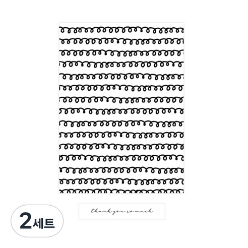 도나앤데코 드로잉 콤브 기프트 페이퍼백 20p + 투명 땡큐소머치 스티커 20p, 혼합색상, 2세트