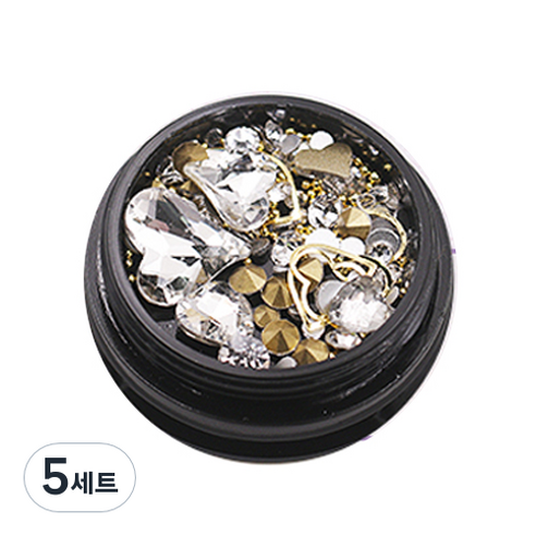 하트 쥬얼리 네일파츠, 01, 5개