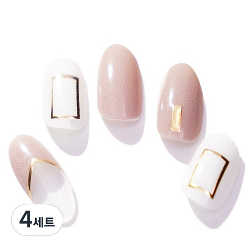 엔젤리 프리미엄 젤 네일 아트 스티커 세트, 4세트, 스페셜 스킨골드