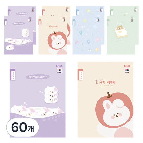 펜피아 800 초등제본 6칸 국어 노트, 랜덤발송, 60개