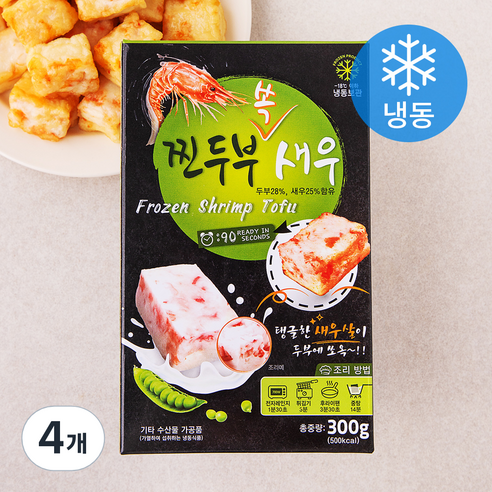 찐두부 쏙 새우 (냉동), 300g, 4개