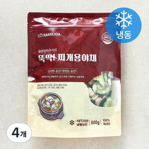 친정엄마꾸러미 뚝딱 찌개용 야채 (냉동), 4개, 500g
