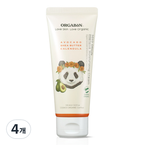오가본 씨앗품은 유기농 유아용 보습크림, 4개, 100ml