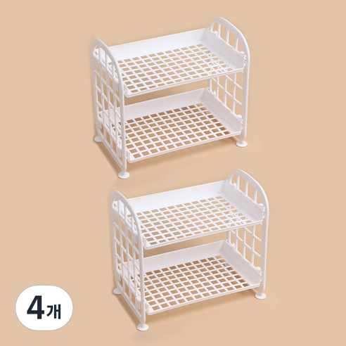 2단 미니 선반 RK359, 화이트, 4개