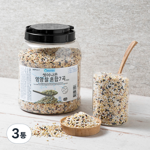 씻어나온 영양 찰 혼합 7곡, 2.2kg, 3통