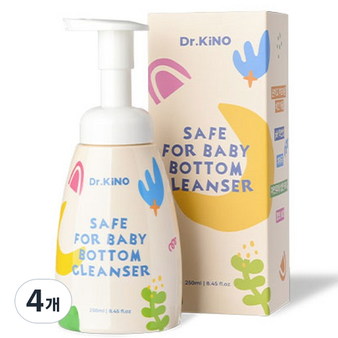 닥터키노 안전한 아기 엉덩이 클렌저, 4개, 250ml