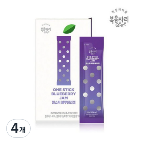 복음자리 원스틱 블루베리잼 30p, 4개, 600g