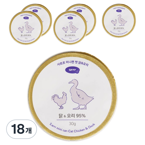 동원아르르 사르르 미니캔 캣 간식, 혼합맛(닭/오리), 30g, 18개