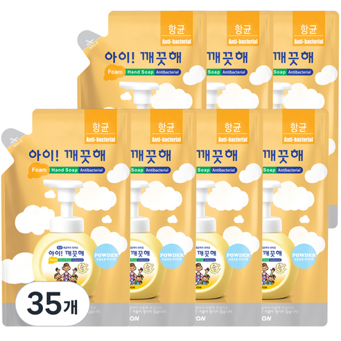 아이깨끗해 핸드워시 거품형 리필 순, 35개, 200ml