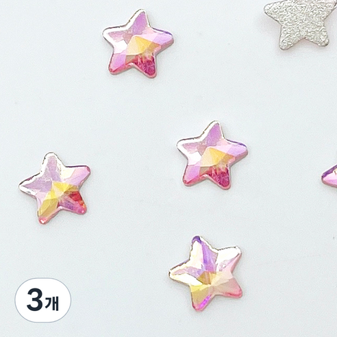메이브라운 대용량 별스톤 네일파츠 6x6mm 50p, 오로라핑크, 3개