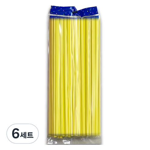 마다꾸미 요술 매직 파티 벌룬 막대풍선 100p 세트, 파스텔옐로우, 6세트