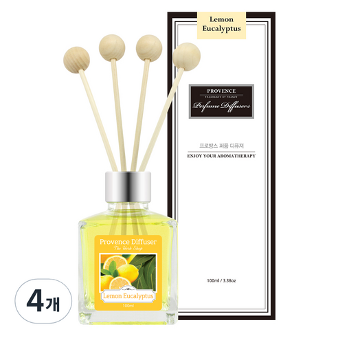 프로방스 퍼퓸 디퓨져 100ml, 레몬유칼립투스, 4개