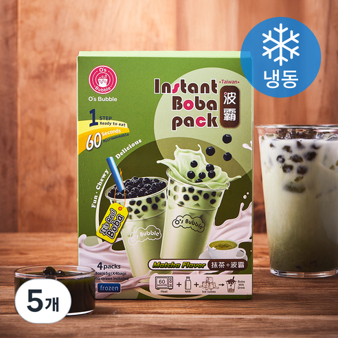 오스버블 인스턴트 보바팩 버블티 말차맛 4개입 (냉동), 260g, 5개