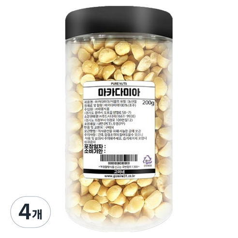 고미네 마카다미아 통, 200g, 4개